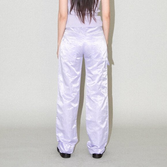 KkCo Slit Satin Lavender Carpenter Pant - Picture 4 of 5